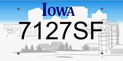 7127SF Iowa License Plate