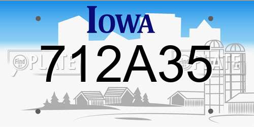 712A35 Iowa License Plate