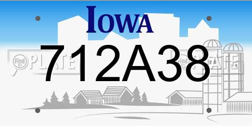 712A38 Iowa License Plate