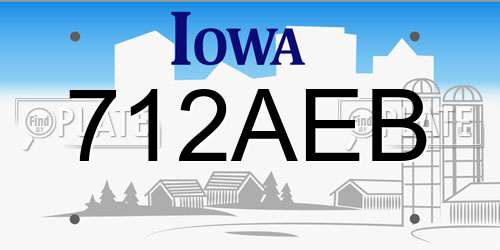 712AEB Iowa License Plate