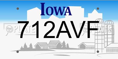 712AVF Iowa License Plate