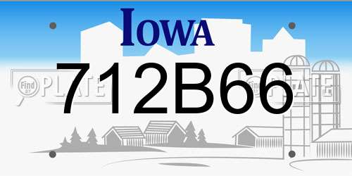 712B66 Iowa License Plate