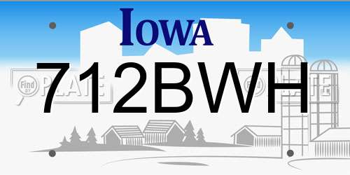 712BWH Iowa License Plate