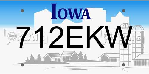 712EKW Iowa License Plate