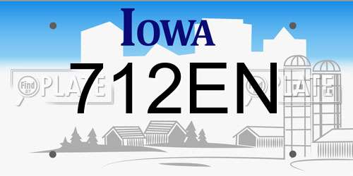 712EN Iowa License Plate