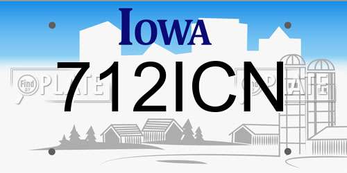 712ICN Iowa License Plate