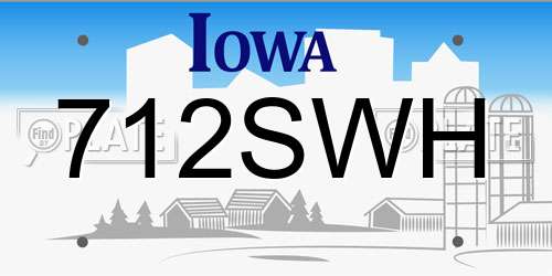 712SWH Iowa License Plate