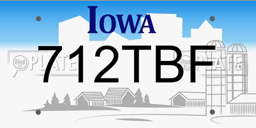 712TBF Iowa License Plate