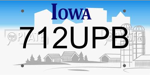 712UPB Iowa License Plate