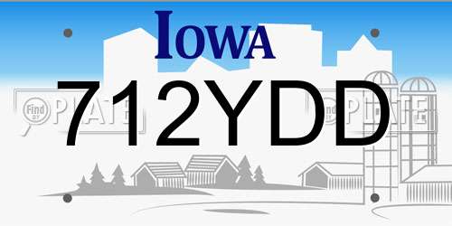712YDD Iowa License Plate