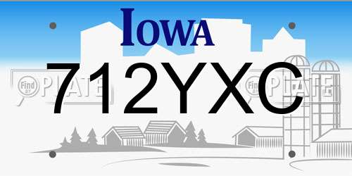 712YXC Iowa License Plate