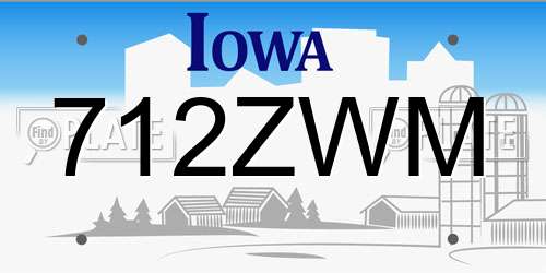 712ZWM Iowa License Plate