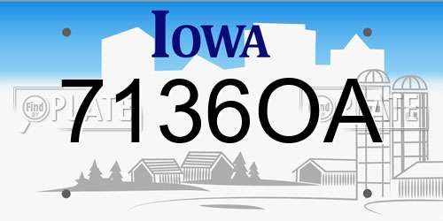 7136OA Iowa License Plate