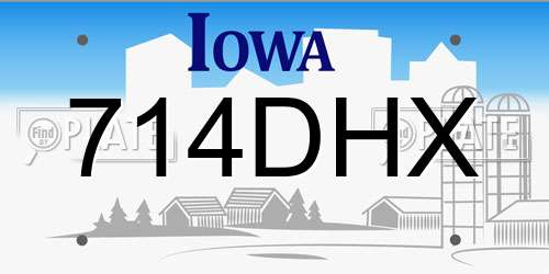 714DHX Iowa License Plate