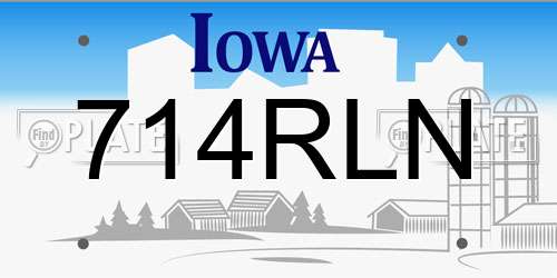714RLN Iowa License Plate