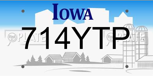 714YTP Iowa License Plate