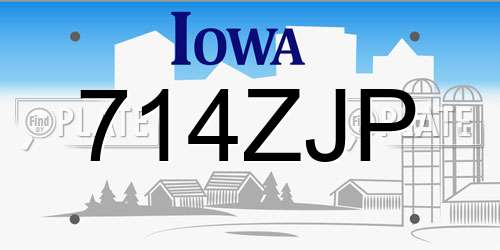 714ZJP Iowa License Plate