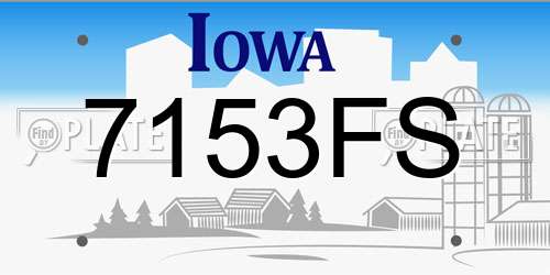 7153FS Iowa License Plate
