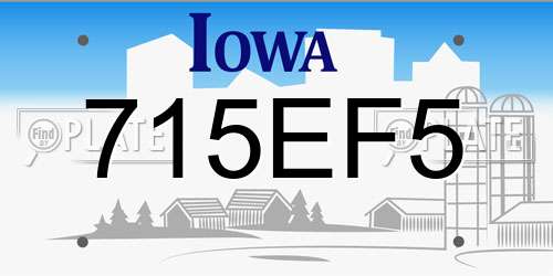 715EF5 Iowa License Plate