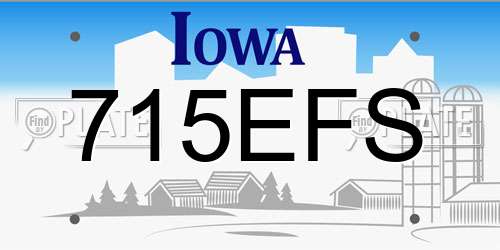 715EFS Iowa License Plate