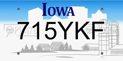715YKF Iowa License Plate