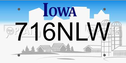 716NLW Iowa License Plate