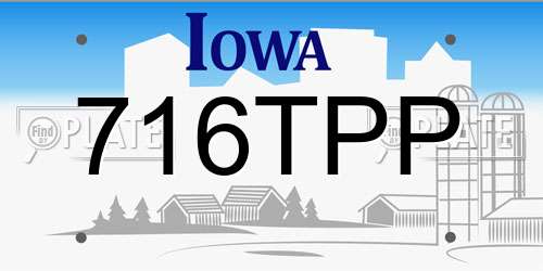 716TPP Iowa License Plate