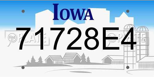 71728E4 Iowa License Plate