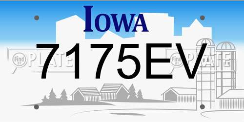 7175EV Iowa License Plate