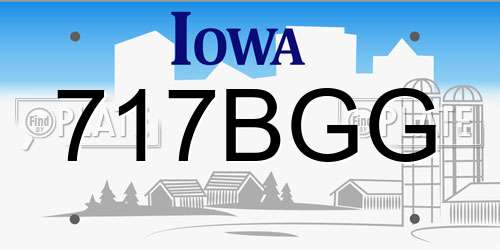 717BGG Iowa License Plate