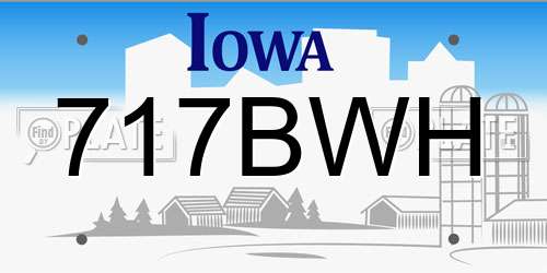 717BWH Iowa License Plate