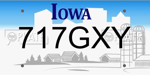 717GXY Iowa License Plate