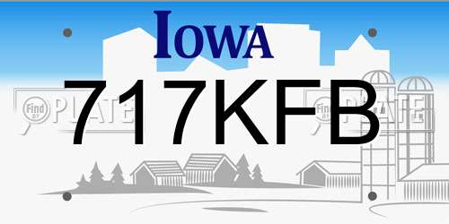 717KFB Iowa License Plate