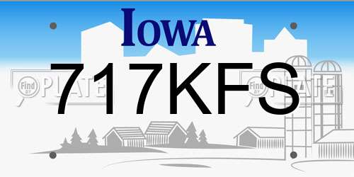 717KFS Iowa License Plate