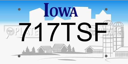 717TSF Iowa License Plate