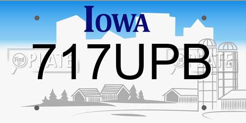717UPB Iowa License Plate