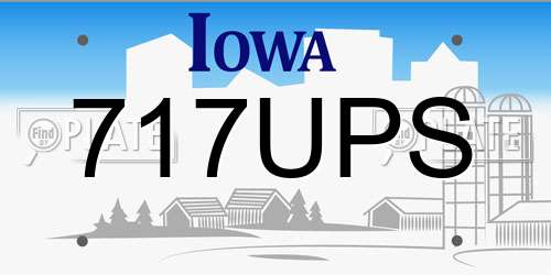 717UPS Iowa License Plate