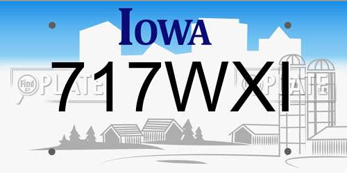 717WXI Iowa License Plate