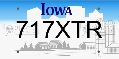 717XTR Iowa License Plate