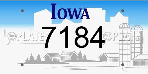 7184 Iowa License Plate