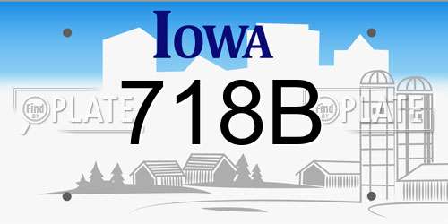 718B Iowa License Plate