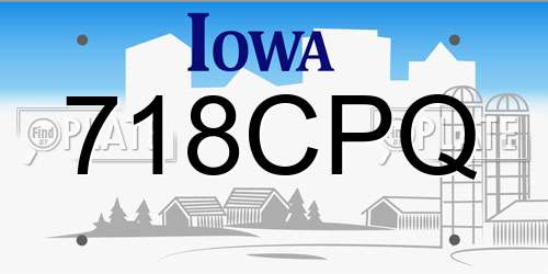 718CPQ Iowa License Plate