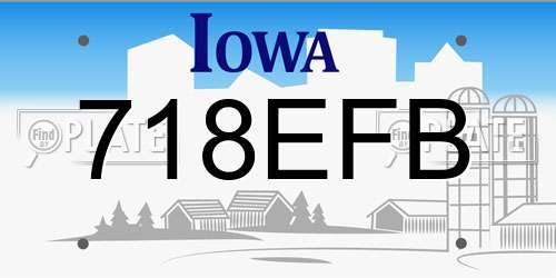 718EFB Iowa License Plate