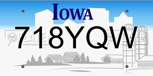 718YQW Iowa License Plate