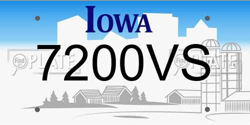 7200VS Iowa License Plate
