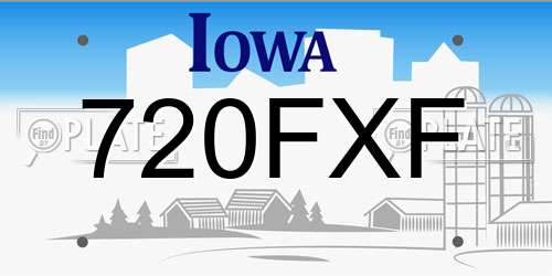 720FXF Iowa License Plate