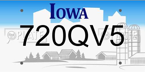 720QV5 Iowa License Plate