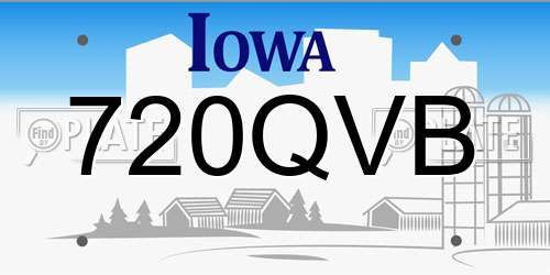 720QVB Iowa License Plate