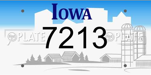 7213 Iowa License Plate