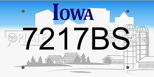 7217BS Iowa License Plate